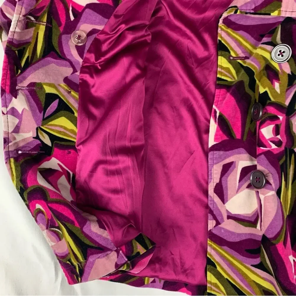 Missoni Kids small target Pea Coat Purple Pink Floral vibrant velour
